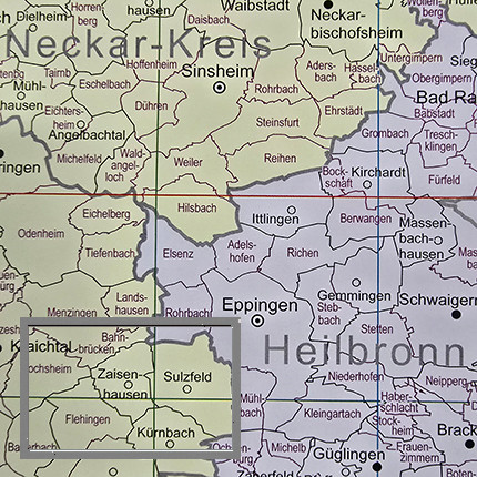 Gemarkungs­übersichts­karte 1:350 000, plano