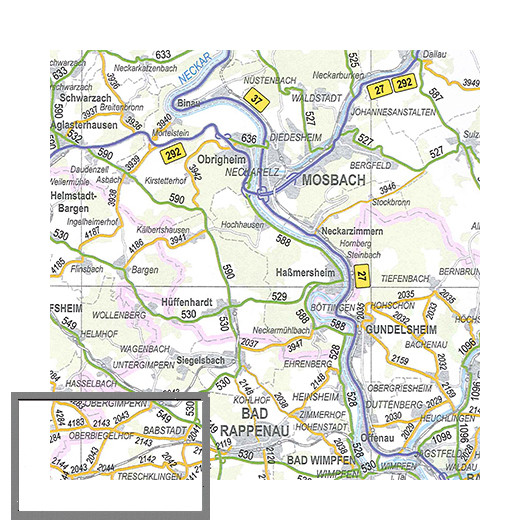 Amtliche Straßenkarte 1:200 000, plano