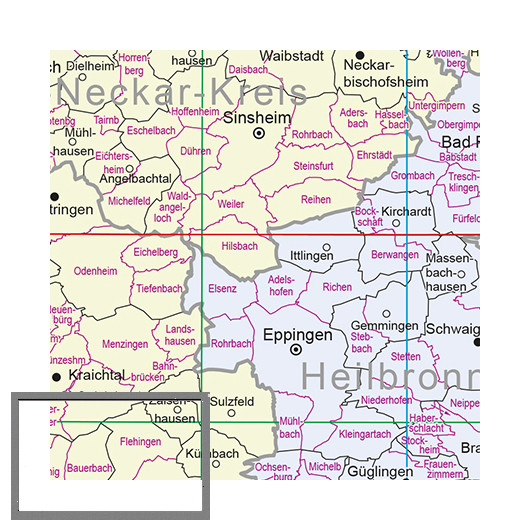Gemarkungs­übersichts­karte 1:350 000, plano
