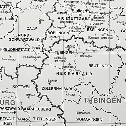Kreiskarte Baden-Württemberg 1:1 000 000