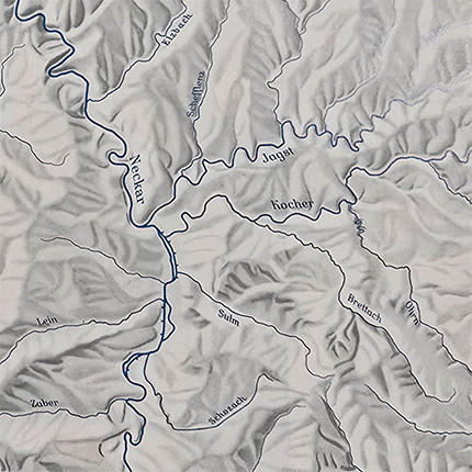 Reliefkarte Baden-Württemberg 1:600 000