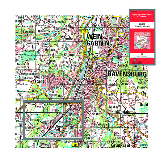 Topographische Karten 1:100 000, plano