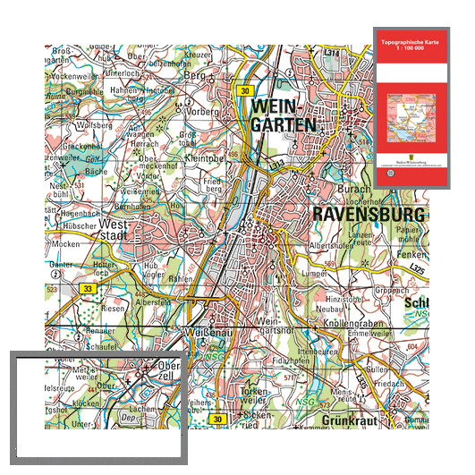 Topographische Karten 1:100 000, plano