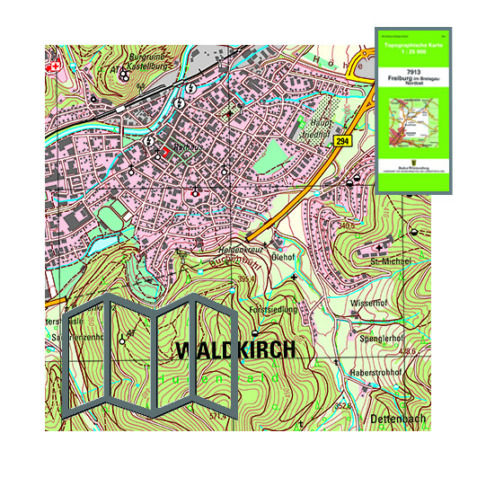 Topographische Karten 1:25 000, gefaltet
