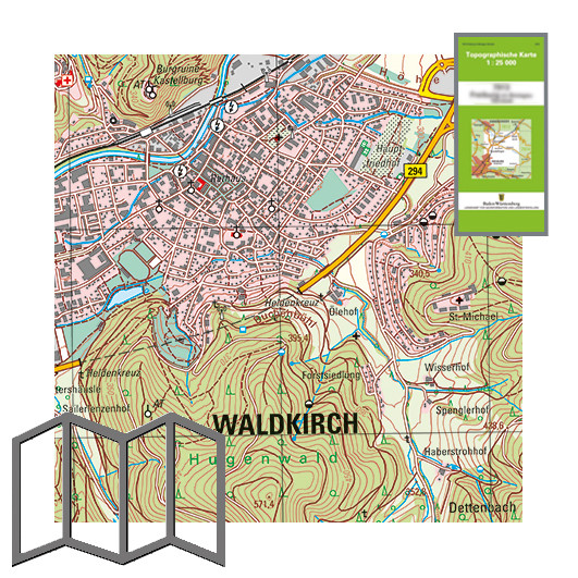 Topographische Karten 1:25 000, gefaltet