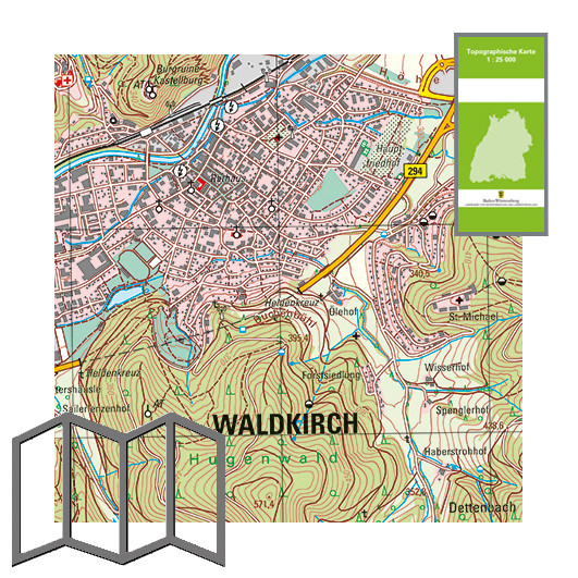 Topographische Karten 1:25 000, gefaltet