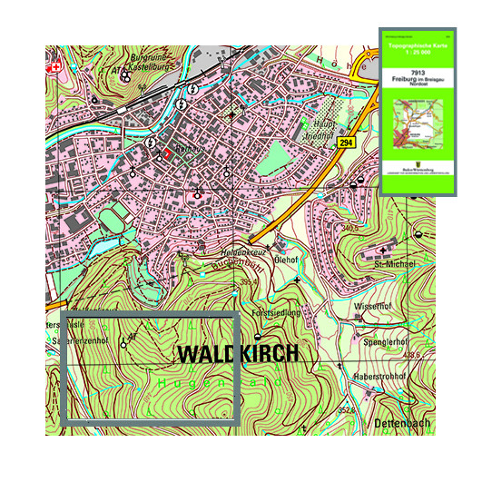 Topographische Karten 1:25 000, plano