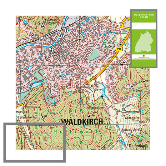 Topographische Karten 1:25 000, plano