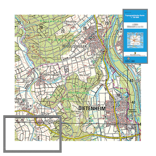 Topographische Karten 1:50 000, plano