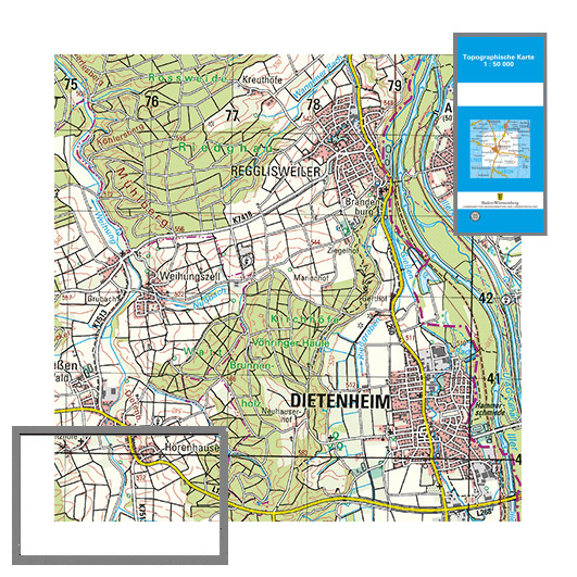Topographische Karten 1:50 000, plano