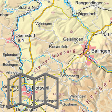 Die Baden-Württemberg Karte, gefaltet