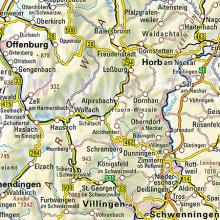 Topographische Karte 1:1 000 000 - Deutschland