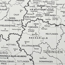 Kreiskarte Baden-Württemberg 1:1 000 000