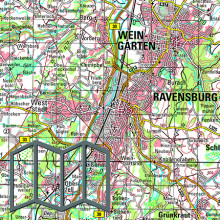 Topographische Karten 1:100 000, gefaltet