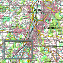 Topographische Karten 1:100 000, plano