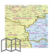 Verwaltungs­gliederungs­karte 1:350 000, gefaltet